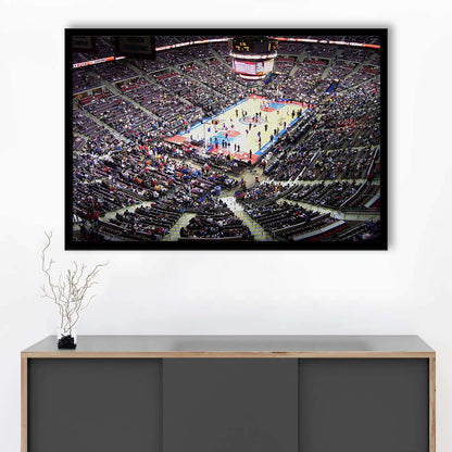 Palace of Auburn Hills, Stadium Canvas, Sport Art, Gift for him, Framed Art Print Wall Decor, Picture Framed