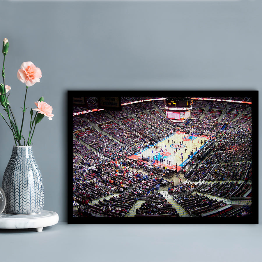 Palace of Auburn Hills, Stadium Canvas, Sport Art, Gift for him, Framed Art Print Wall Decor, Picture Framed