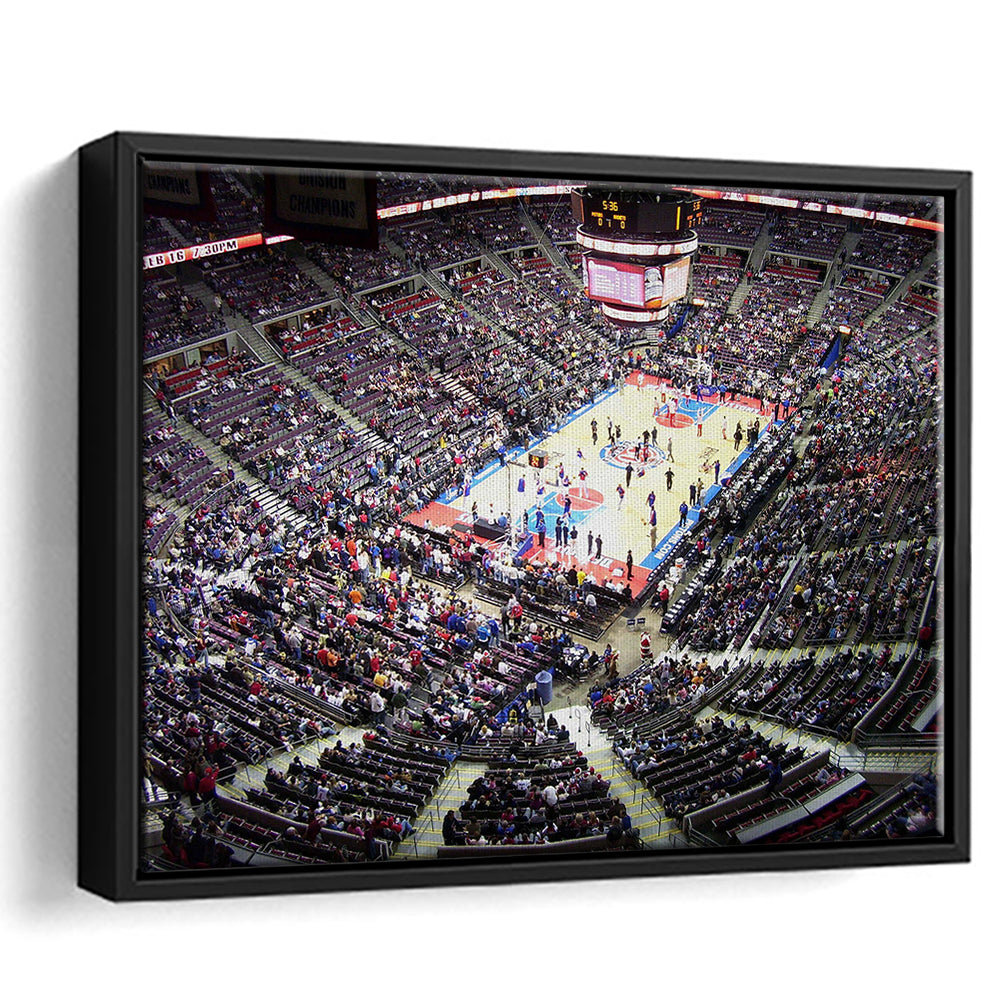 Palace of Auburn Hills, Stadium Canvas, Sport Art, Framed Canvas Print Wall Art, Floating Frame