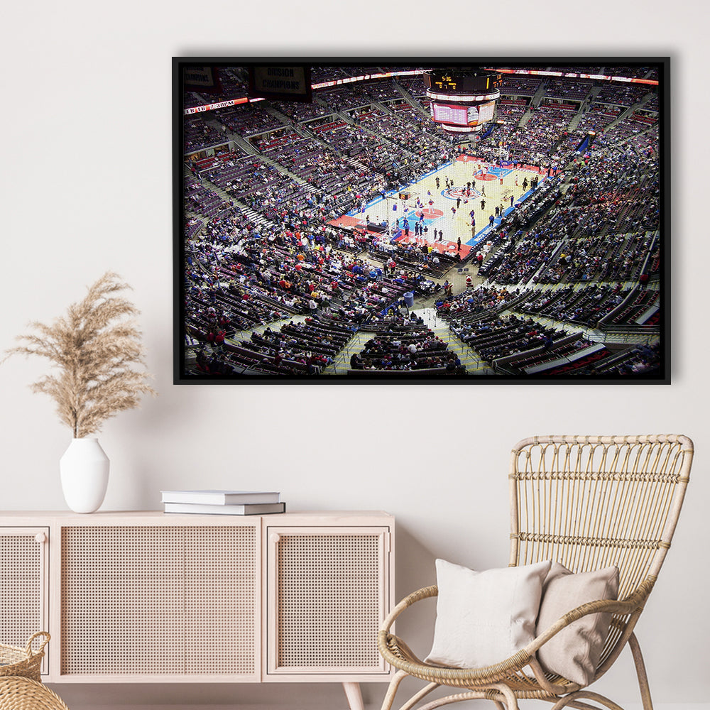 Palace of Auburn Hills, Stadium Canvas, Sport Art, Framed Canvas Print Wall Art, Floating Frame