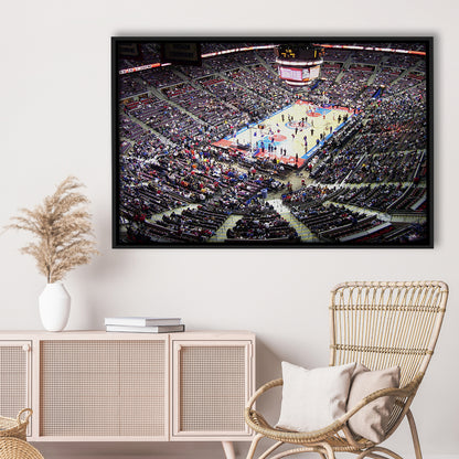 Palace of Auburn Hills, Stadium Canvas, Sport Art, Framed Canvas Print Wall Art, Floating Frame