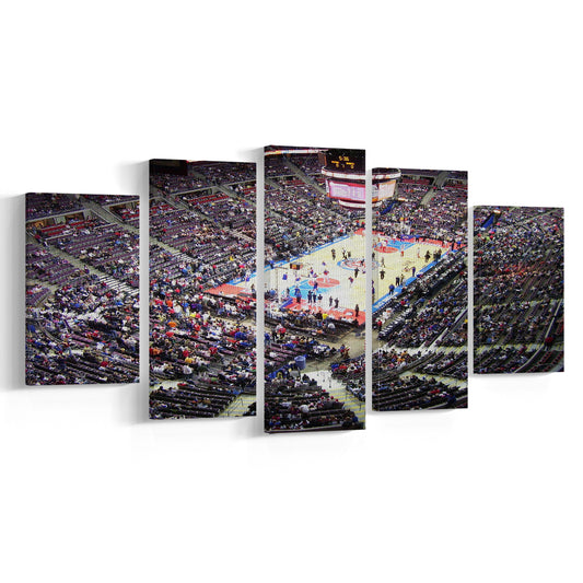 Palace of Auburn Hills, Stadium Canvas, Sport Art, Gift for him, 5 Panel, Large Canvas, Canvas Print Wall Art