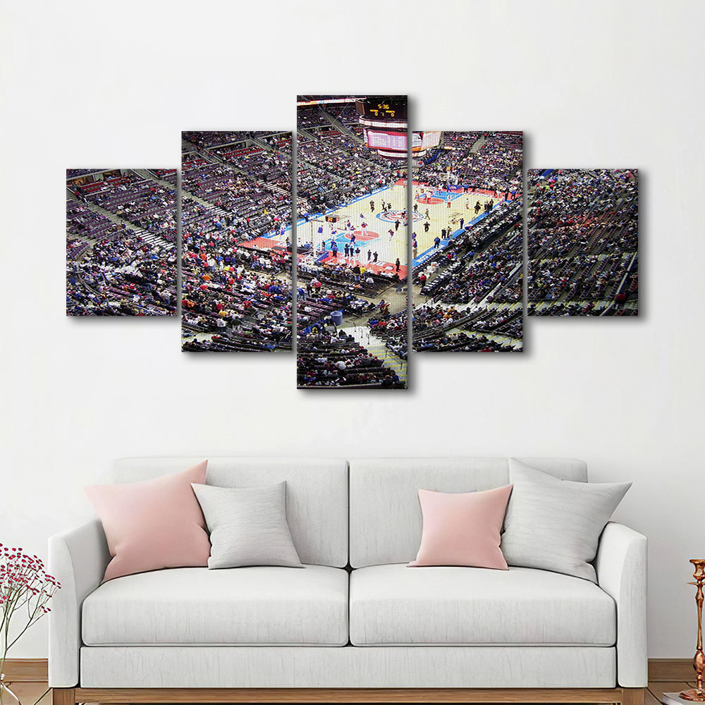 Palace of Auburn Hills, Stadium Canvas, Sport Art, Gift for him, 5 Panel, Large Canvas, Canvas Print Wall Art