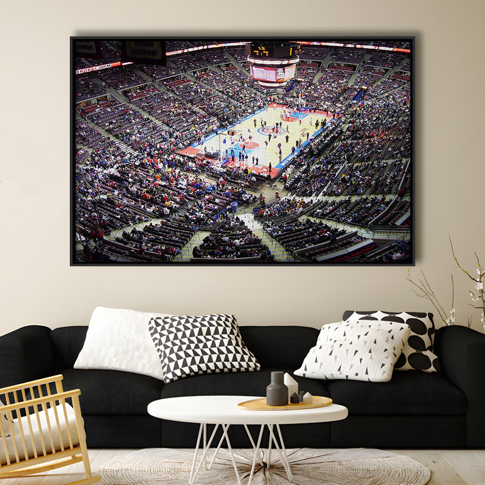 Palace of Auburn Hills, Stadium Canvas, Sport Art, Framed Canvas Print Wall Art, Floating Frame