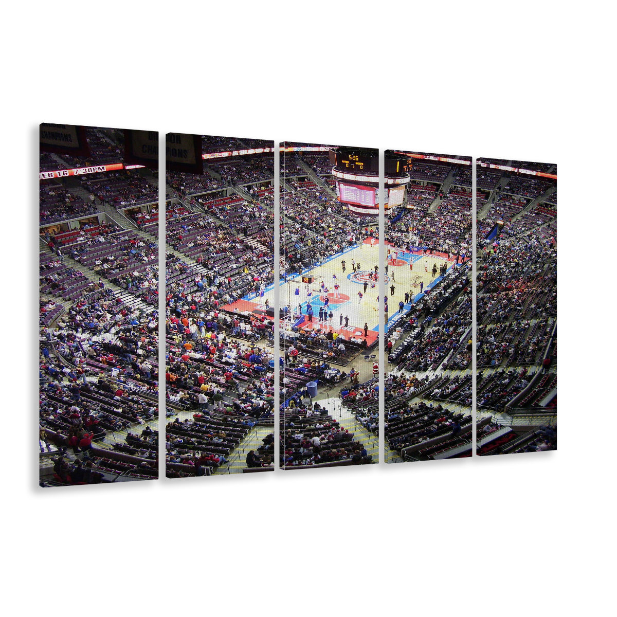 Palace of Auburn Hills, Stadium Canvas, Sport Art, 5 Panel B, Extra Large Canvas, Canvas Print Wall Art