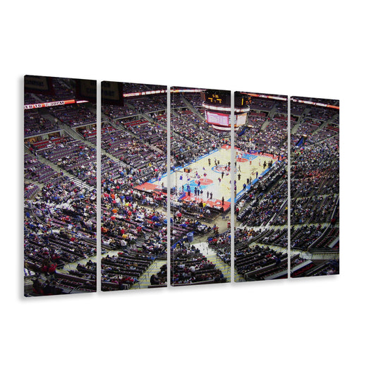 Palace of Auburn Hills, Stadium Canvas, Sport Art, 5 Panel B, Extra Large Canvas, Canvas Print Wall Art