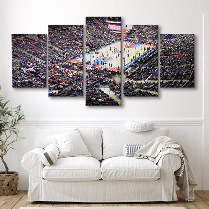 Palace of Auburn Hills, Stadium Canvas, Sport Art, Gift for him, 5 Panel, Large Canvas, Canvas Print Wall Art