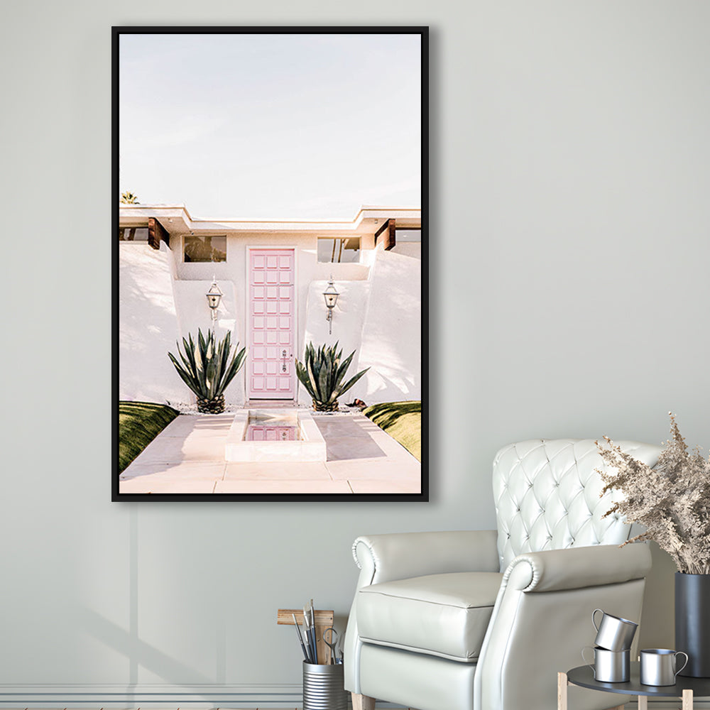 Palm Springs Print, Cactus Print, Pink Print, Botanical Print, Boho Wall Art, Framed Canvas Prints Wall Art