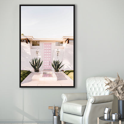 Palm Springs Print, Cactus Print, Pink Print, Botanical Print, Boho Wall Art, Framed Canvas Prints Wall Art