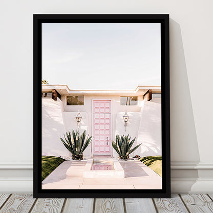 Palm Springs Print, Cactus Print, Pink Print, Botanical Print, Boho Wall Art, Framed Canvas Prints Wall Art