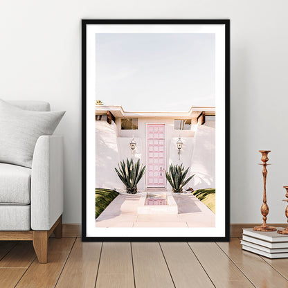 Palm Springs Print, Cactus Print, Pink Print, Botanical Print, Boho Wall Art, Framed Art Prints White Border Wall Decor
