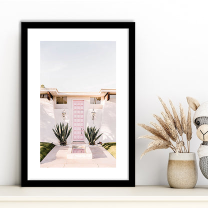 Palm Springs Print, Cactus Print, Pink Print, Botanical Print, Boho Wall Art, Framed Art Prints White Border Wall Decor
