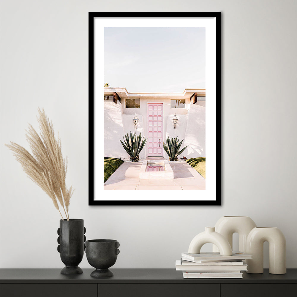 Palm Springs Print, Cactus Print, Pink Print, Botanical Print, Boho Wall Art, Framed Art Prints White Border Wall Decor
