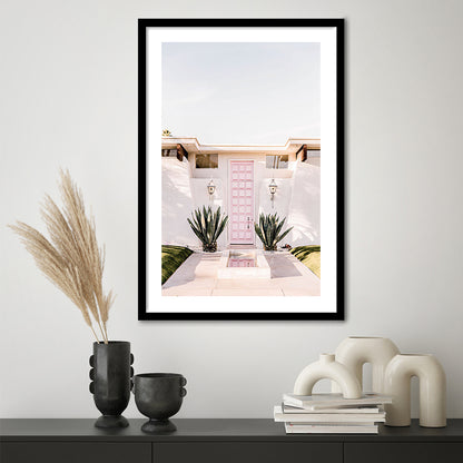 Palm Springs Print, Cactus Print, Pink Print, Botanical Print, Boho Wall Art, Framed Art Prints White Border Wall Decor
