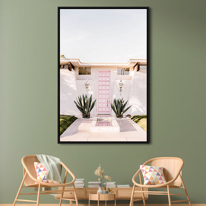 Palm Springs Print, Cactus Print, Pink Print, Botanical Print, Boho Wall Art, Framed Canvas Prints Wall Art