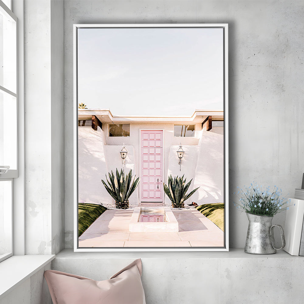 Palm Springs Print, Cactus Print, Pink Print, Botanical Print, Boho Wall Art, Framed Canvas Prints Wall Art