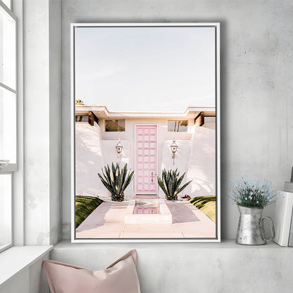 Palm Springs Print, Cactus Print, Pink Print, Botanical Print, Boho Wall Art, Framed Canvas Prints Wall Art