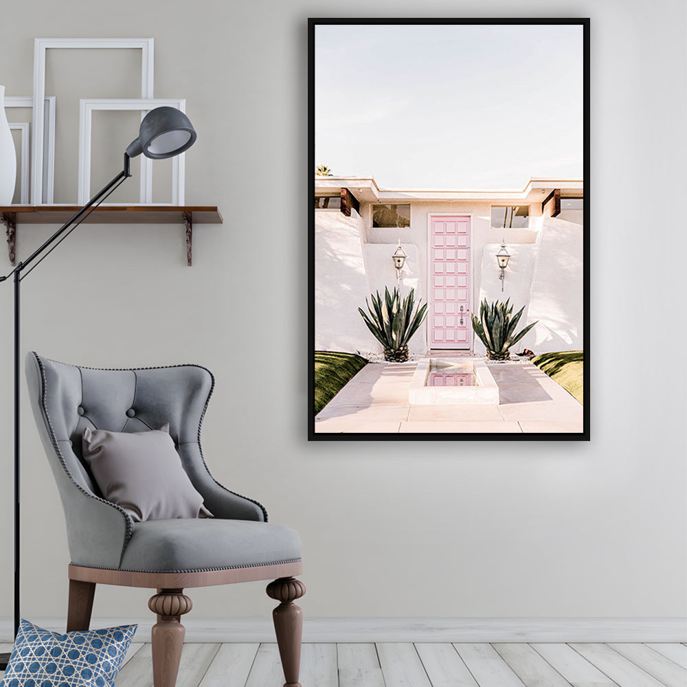 Palm Springs Print, Cactus Print, Pink Print, Botanical Print, Boho Wall Art, Framed Canvas Prints Wall Art