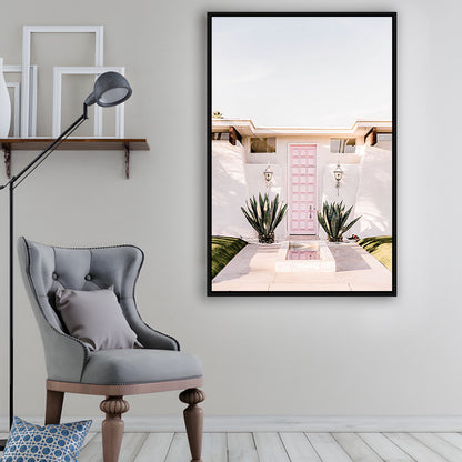 Palm Springs Print, Cactus Print, Pink Print, Botanical Print, Boho Wall Art, Framed Canvas Prints Wall Art