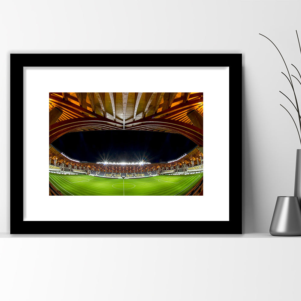Pancho Arena Hungary, Stadium Canvas, Sport Art, Gift for him, White Border Framed Art Print Wall Decor