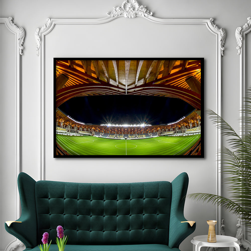 Pancho Arena Hungary, Stadium Canvas, Sport Art, Gift for him, Framed Art Print Wall Decor, Picture Framed