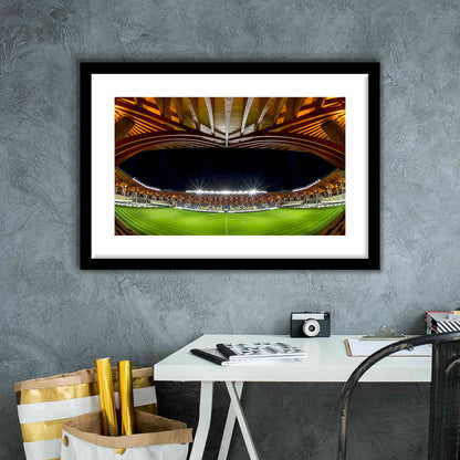 Pancho Arena Hungary, Stadium Canvas, Sport Art, Gift for him, White Border Framed Art Print Wall Decor