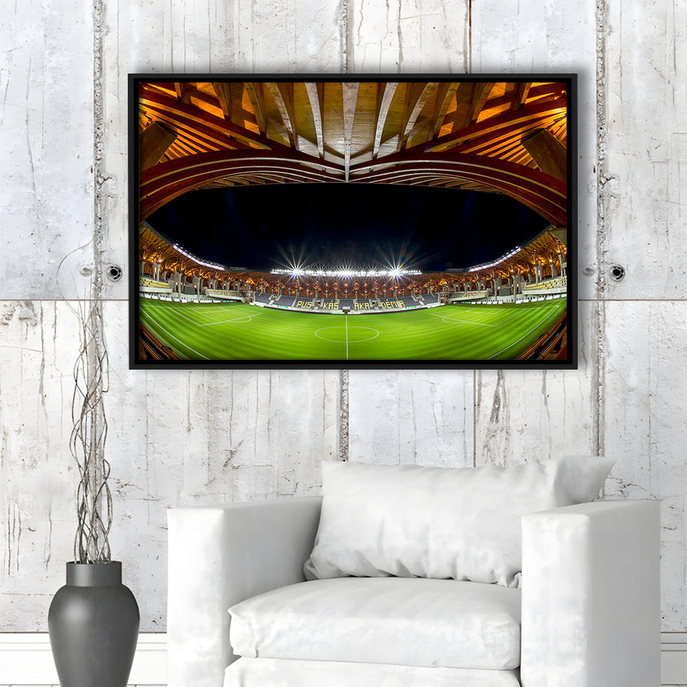 Pancho Arena Hungary, Stadium Canvas, Sport Art, Framed Canvas Print Wall Art, Floating Frame
