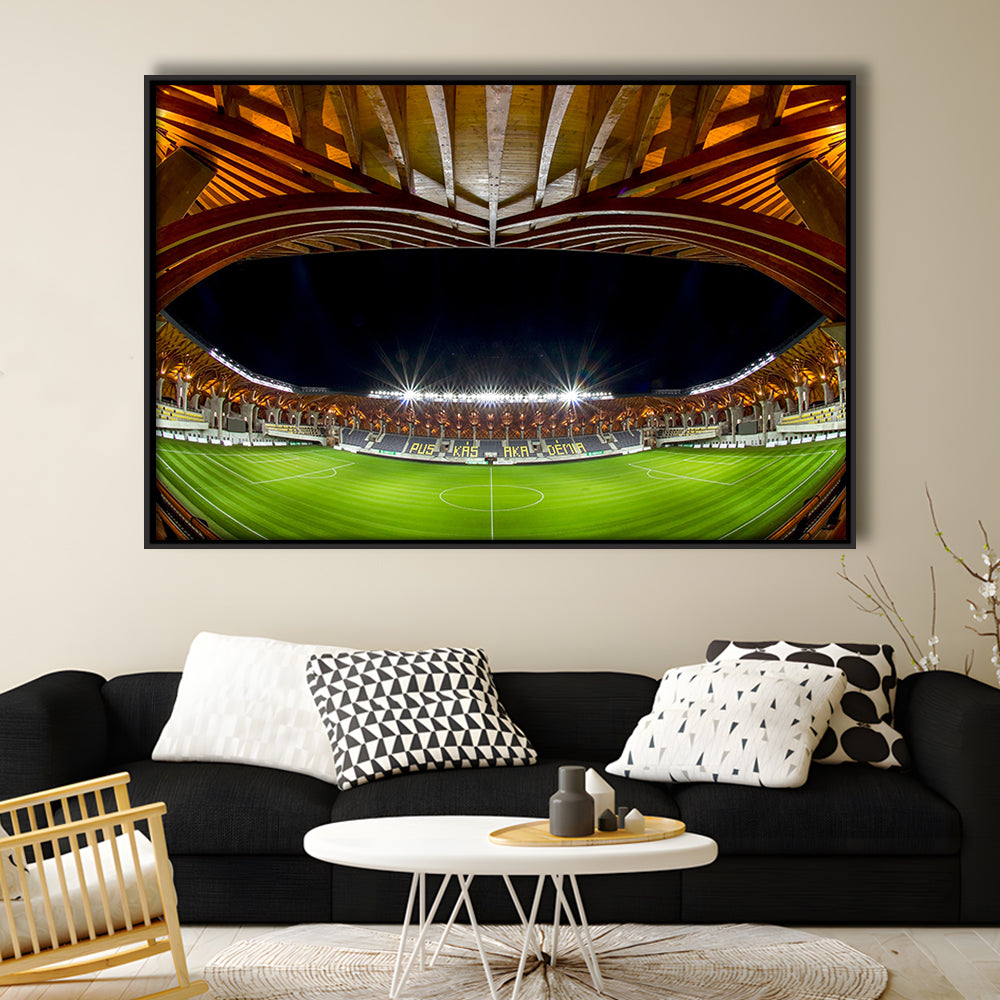 Pancho Arena Hungary, Stadium Canvas, Sport Art, Framed Canvas Print Wall Art, Floating Frame