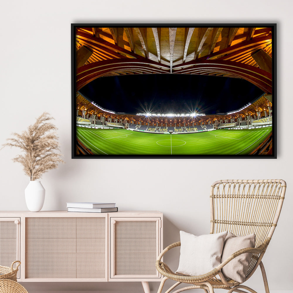 Pancho Arena Hungary, Stadium Canvas, Sport Art, Framed Canvas Print Wall Art, Floating Frame