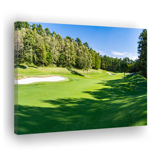 Panorama Golf Course With Beautiful Putting Green, Golf Art Print,Gifts Golf Lover