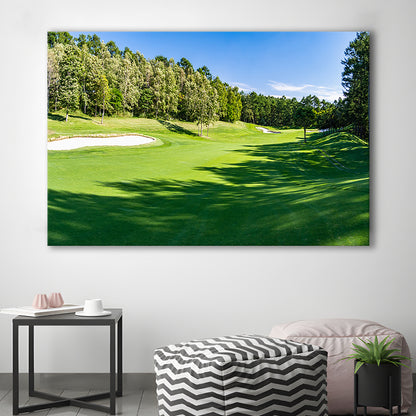 Panorama Golf Course With Beautiful Putting Green, Golf Art Print,Gifts Golf Lover
