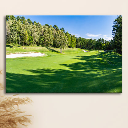 Panorama Golf Course With Beautiful Putting Green, Golf Art Print,Gifts Golf Lover