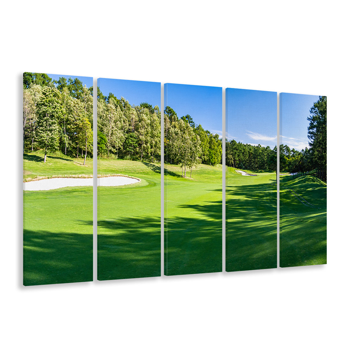 Panorama Golf Course With Beautiful Putting Green, Golf Art Print, Extra Large Canvas Print Wall Art