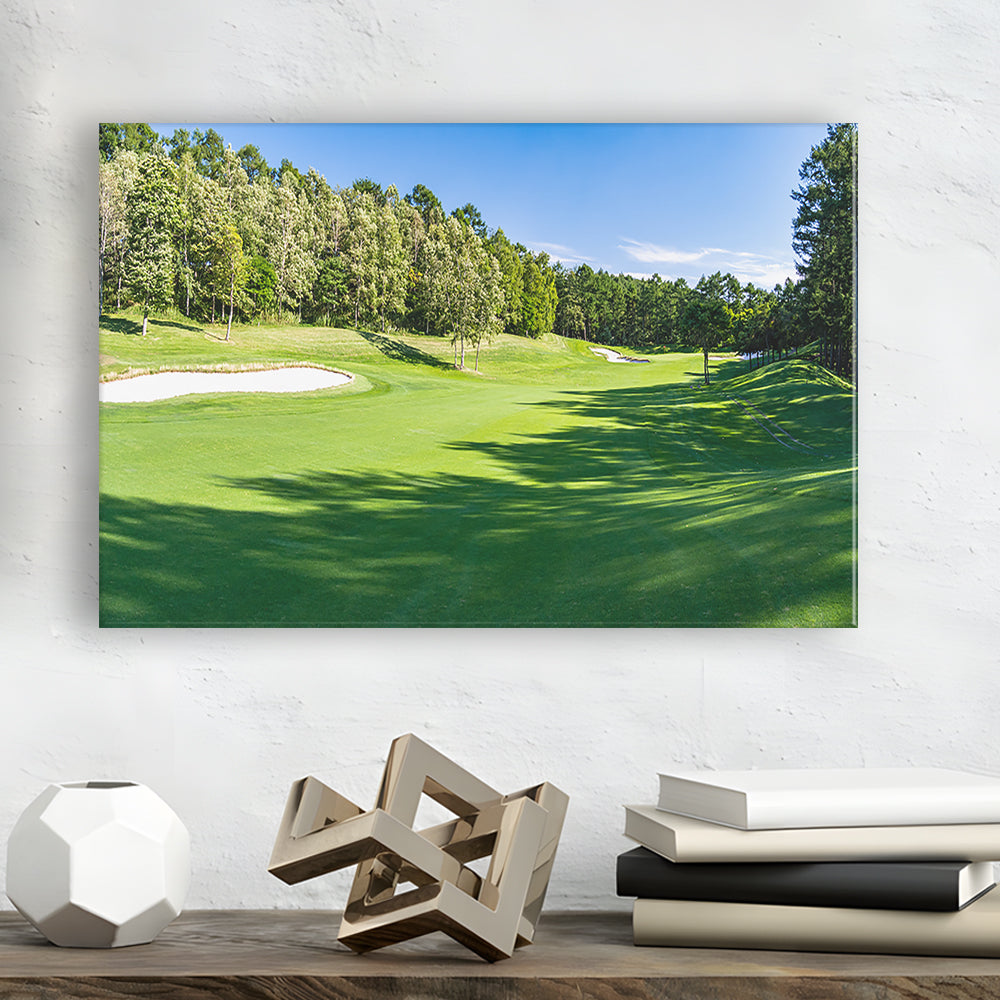 Panorama Golf Course With Beautiful Putting Green, Golf Art Print,Gifts Golf Lover