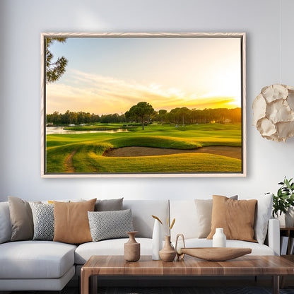 Panorama Of The Most Beautiful Sunset, Floating Framed Canvas Print Wall Art