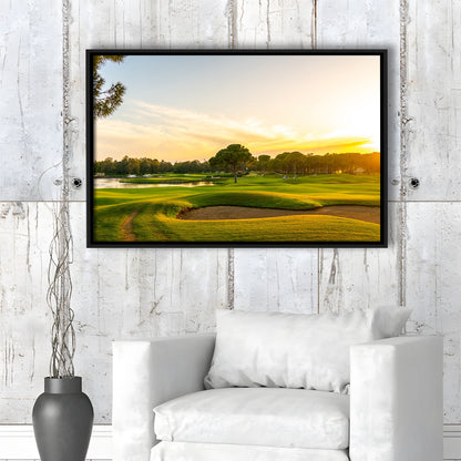 Panorama Of The Most Beautiful Sunset, Floating Framed Canvas Print Wall Art