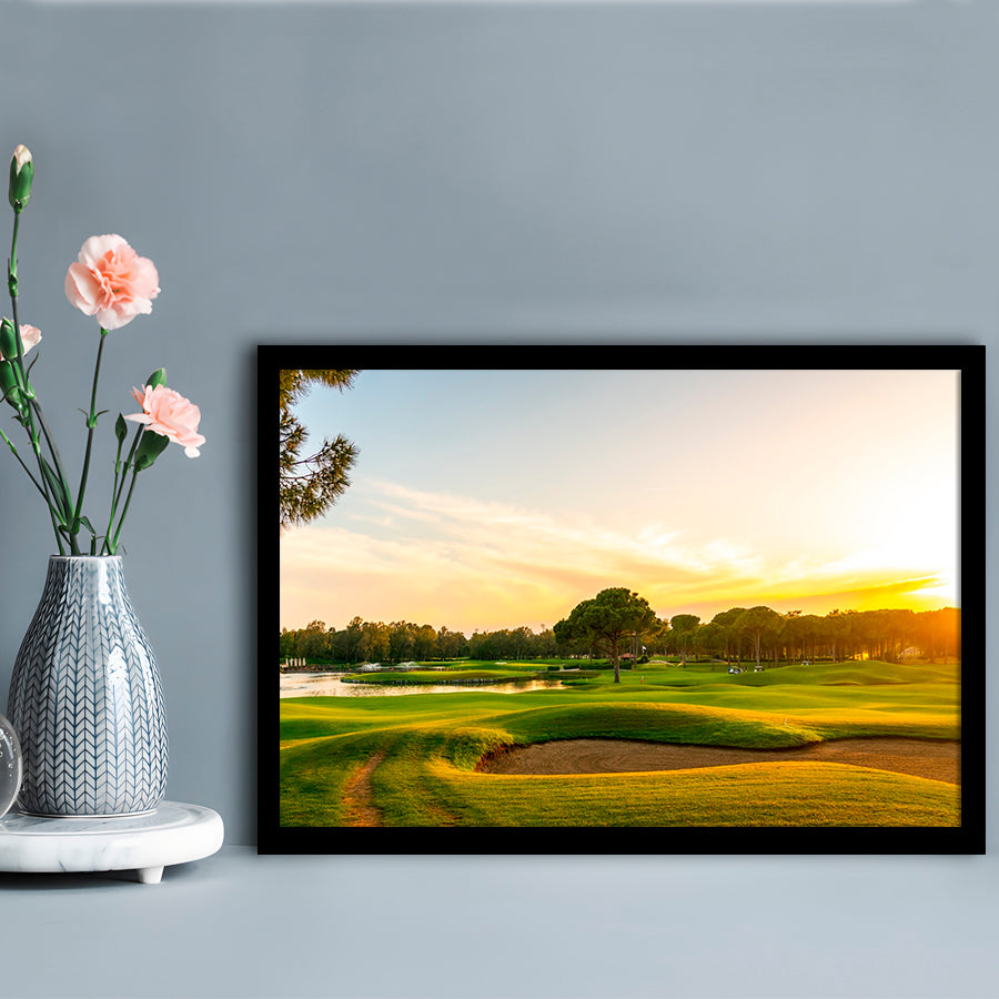 Panorama Of The Most Beautiful Sunset, Framed Art Print Wall Decor, Picture Framed