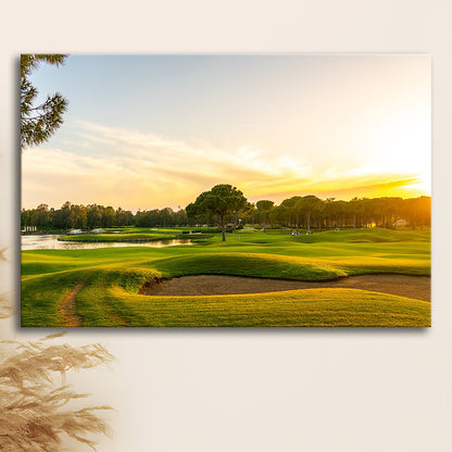 Panorama Of The Most Beautiful Sunset, Golf Art Print,Gifts Golf Lover
