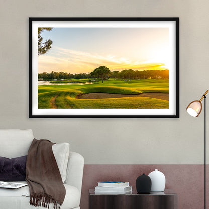 Panorama Of The Most Beautiful Sunset, Goft Art Print, Framed Art Print White Border Wall Decor