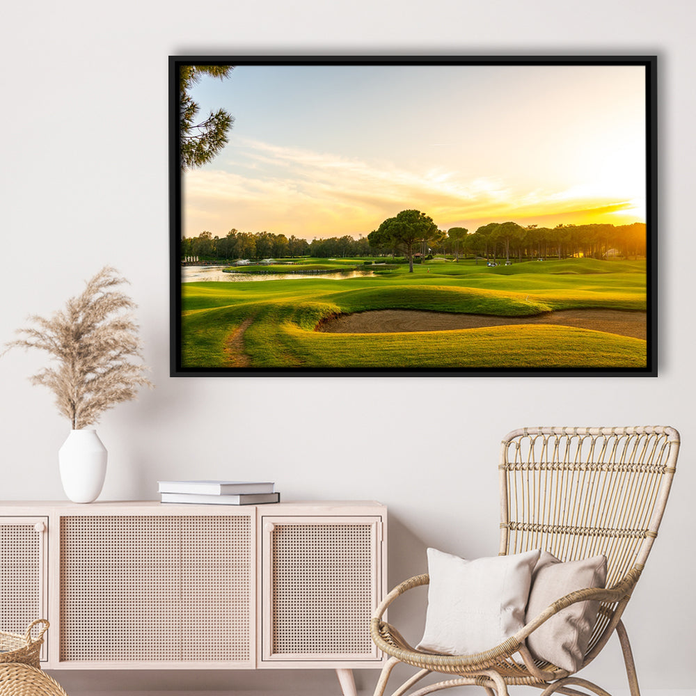 Panorama Of The Most Beautiful Sunset, Floating Framed Canvas Print Wall Art