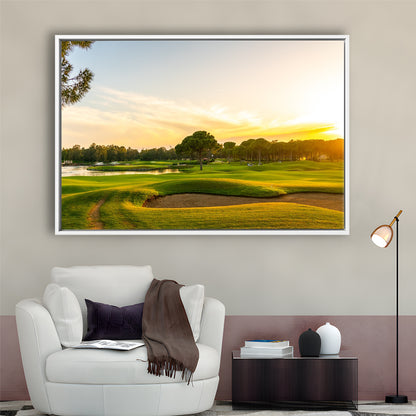 Panorama Of The Most Beautiful Sunset, Floating Framed Canvas Print Wall Art