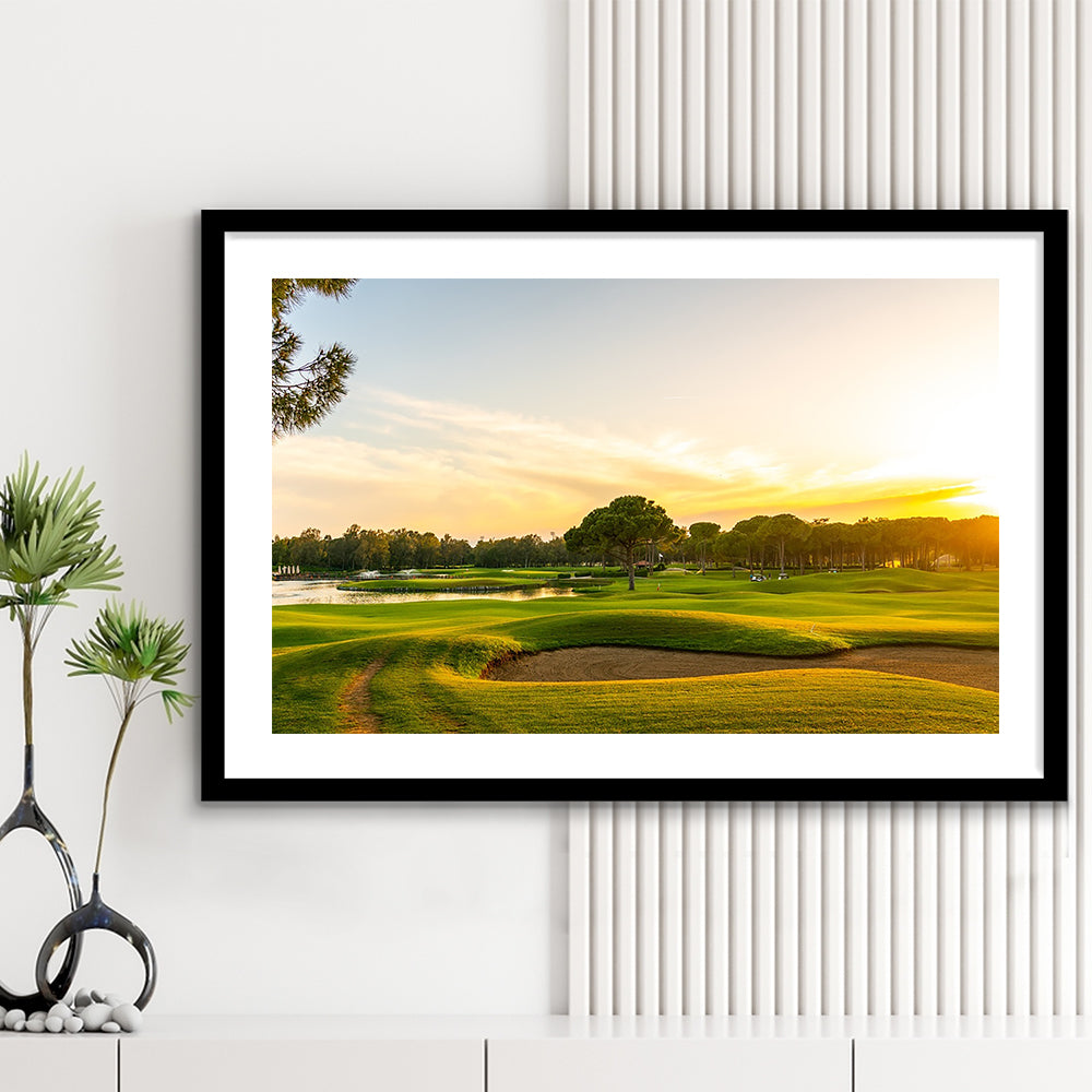 Panorama Of The Most Beautiful Sunset, Goft Art Print, Framed Art Print White Border Wall Decor