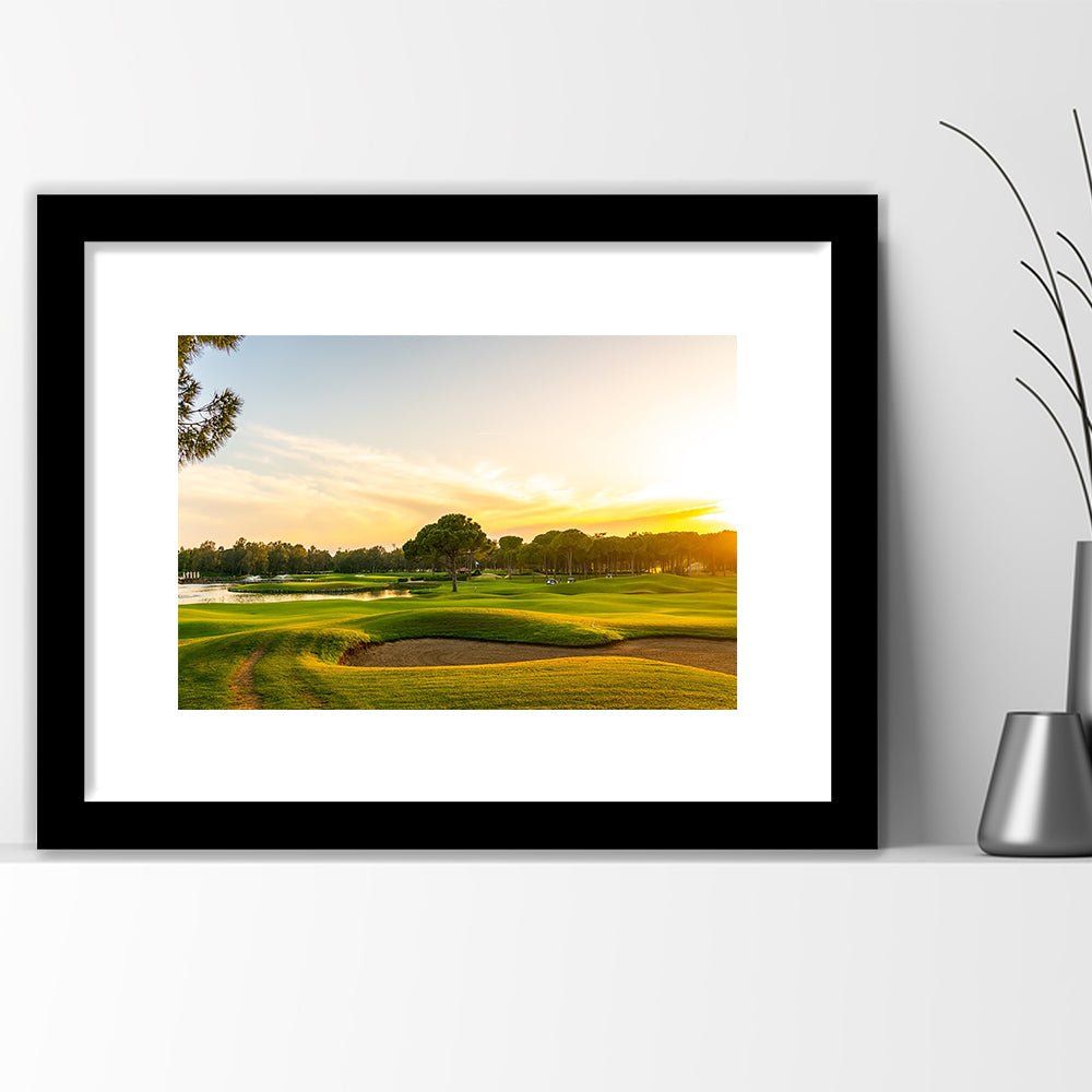 Panorama Of The Most Beautiful Sunset, Goft Art Print, Framed Art Print White Border Wall Decor
