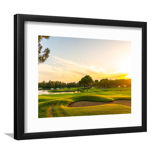 Panorama Of The Most Beautiful Sunset, Goft Art Print, Framed Art Print White Border Wall Decor