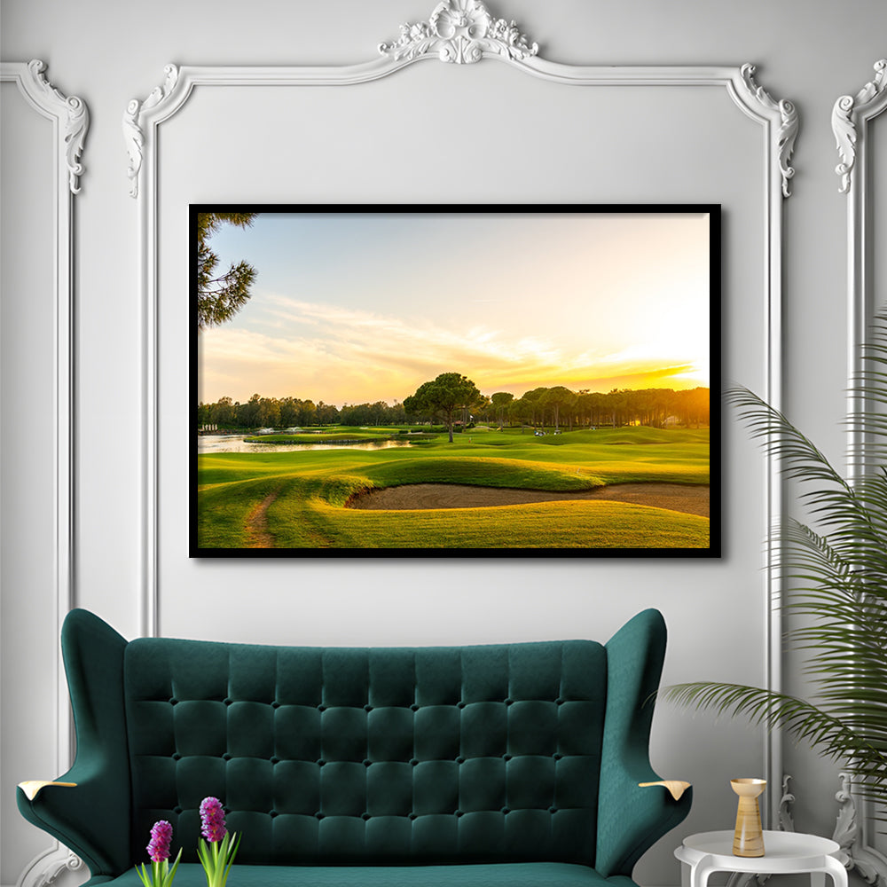Panorama Of The Most Beautiful Sunset, Framed Art Print Wall Decor, Picture Framed