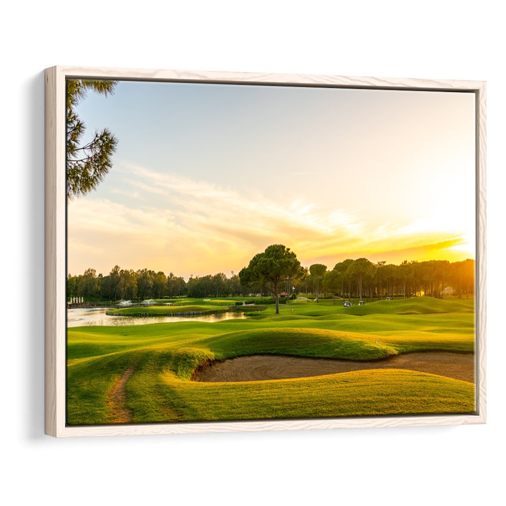 Panorama Of The Most Beautiful Sunset, Floating Framed Canvas Print Wall Art