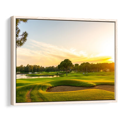 Panorama Of The Most Beautiful Sunset, Floating Framed Canvas Print Wall Art