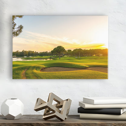 Panorama Of The Most Beautiful Sunset, Golf Art Print,Gifts Golf Lover
