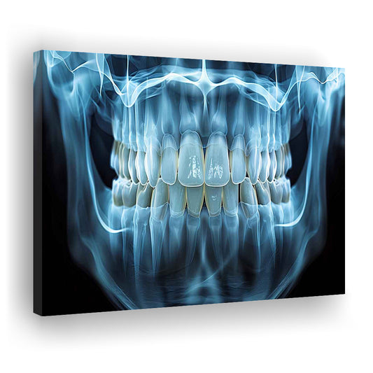 Panoramic X Ray Jaw Canvas Print, Snow white Healthy Teeth, Dental Office Decor, Cavas Print Wall Art Hom Decor