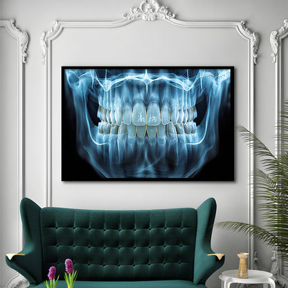 Panoramic X Ray Jaw Art Prints, Snow White Healthy Teeth, Dental Office Decor, Framed Art Print, Picture Framed